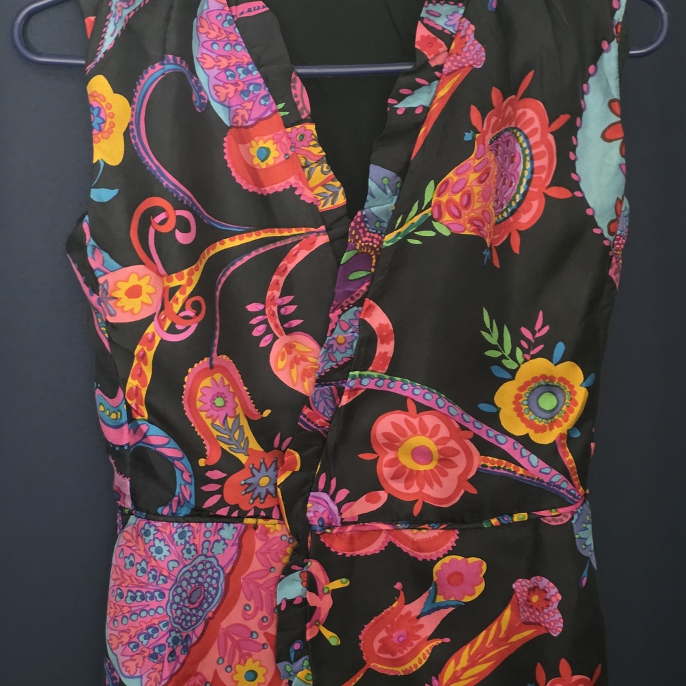 Colorful Floral Wrap Dress